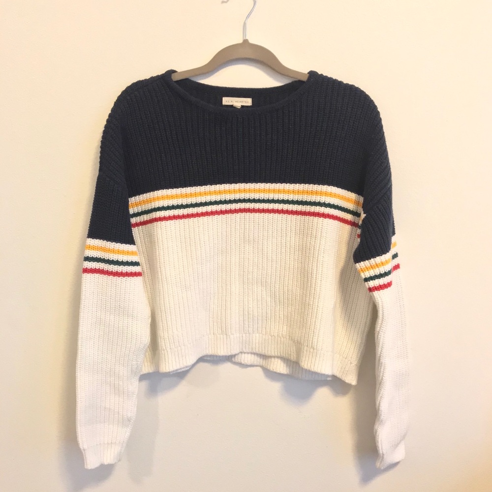 L.A. Hearts | Navy Stripe Color-blocked Sweater